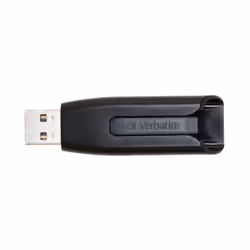 Verbatim V3 - USB 3.0 Drive 256 GB - Black, 256 GB, USB Type-A, 3.2 Gen 1 (3.1 Gen 1), Slide, 10 g, Black
