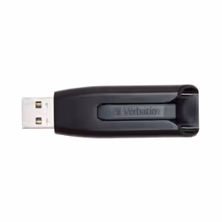 Verbatim V3 - USB 3.0 Drive 16 GB - Black, 16 GB, USB Type-A, 3.2 Gen 1 (3.1 Gen 1), 60 MB/s, Slide, Black, Grey