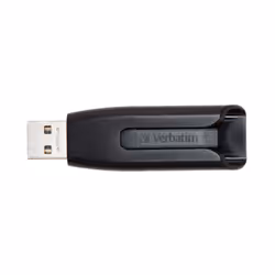 Verbatim V3 - USB 3.0 Drive 128 GB - Black, 128 GB, USB Type-A, 3.2 Gen 1 (3.1 Gen 1), 80 MB/s, Slide, Black