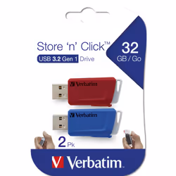Verbatim Store 'n' Click - USB 2.0 Drive 3.2 GEN1 - 2x32 GB - Red/Blue - Additional view 4