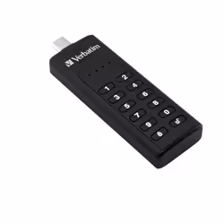 Verbatim Keypad Secure - USB 3.0 Drivecon tastierino d'accesso e crittografia dei dati - 128 GB - Black, 128 GB, USB Type-A, ...