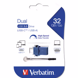 Verbatim Dual - USB 3.0 Drive 32 GB - USB-C / USB-A - Blue - Additional view 5