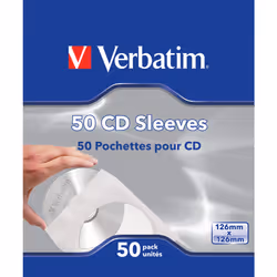 Verbatim CD Sleeves 50pk, 50 discs, Paper, 120 mm