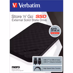 Verbatim Store 'n' Go Portable SSD USB 3.2 GEN 1 512GB - Additional view 4