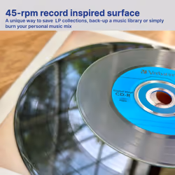 Verbatim CD-R Blank Discs 700MB 80min 52X Recordable Disc for Data and Music with Digital Vinyl Surface - 10pk Slim Case Blue/Green/Orange/Pink/Purple