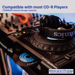 Verbatim CD-R Blank Discs 700MB 80min 52X Recordable Disc for Data and Music with Digital Vinyl Surface - 10pk Slim Case Blue/Green/Orange/Pink/Purple