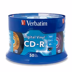 Verbatim Digital Vinyl CD-R™ 80MIN 700MB 52X 50pk Spindle, CD-R, 120 mm, 700 MB, Spindle, 50 pc(s)
