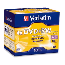 Verbatim DataLifePlus DVD+RW, DVD+RW, Jewel case, 10 pc(s), 4.7 GB