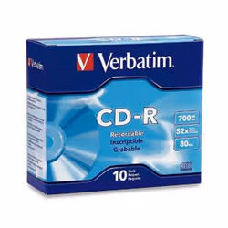 Verbatim CD-R 80MIN 700MB 52X Branded 10pk Slim Case, 52x, CD-R, 120 mm, 700 MB, Slimcase, 10 pc(s)