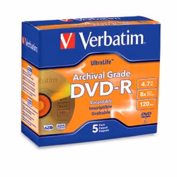 Verbatim DVD-R 4.7GB 8X, DVD-R, Jewel case, 5 pc(s), 4.7 GB
