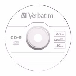 Verbatim 50 Count CD-R 52x Recording Speed 700 MB