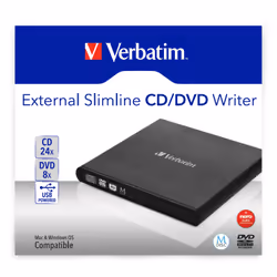 Verbatim Slimline CD/DVD optical disc drive DVD-RW Black - Additional view 4