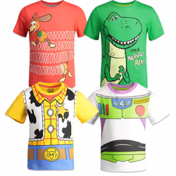 Disney Pixar Toy Story Buzz Lightyear Woody Rex Slinky Dog Toddler Boys 4 Pack TShirts Multi 4T