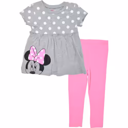 Disney Minnie Mouse Toddler Girls Short Sleeve Tunic Shirt & Legging S