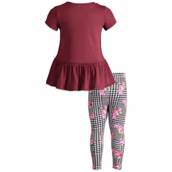 Disney Minnie Mouse Toddler Girls Peplum T-Shirt and Leggings Outfit S