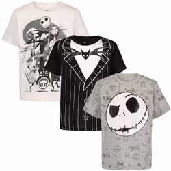 Disney Nightmare Before Christmas Jack Skellington Oogie Boogie Sally Toddler Boys 3 Pack T-Shirts 2T