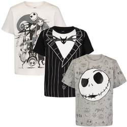 Disney Nightmare Before Christmas Jack Skellington Oogie Boogie Sally Toddler Boys 3 Pack T-Shirts 2T
