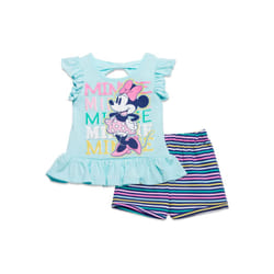 Disney Minnie Mouse Toddler Girls T-Shirt and French Terry Shorts Set