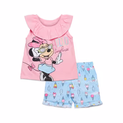 Disney Minnie Mouse Little Girls Tank Top and Shorts Pink/Blue 6