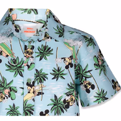 Disney Mickey Mouse Toddler Boys Hawaiian Button Down Dress Shirt 3T