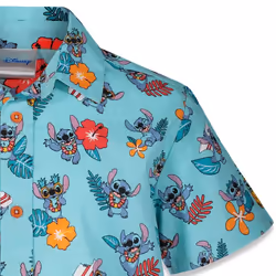 Disney Lilo & Stitch Little Boys Hawaiian Button Down Dress Shirt 7-8