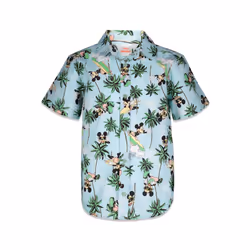 Disney Mickey Mouse Little Boys Hawaiian Button Down Dress Shirt 7-8
