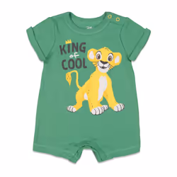 Disney Lion King Simba Newborn Baby Boys Romper and Bucket Sun Hat Green 0-3 Months
