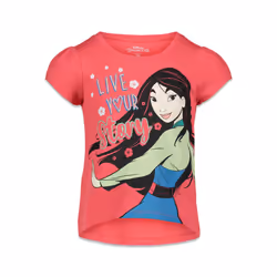 Princess Mulan Tiana Rapunzel Moana Toddler Girls 4 Pack T-Shirts 3T