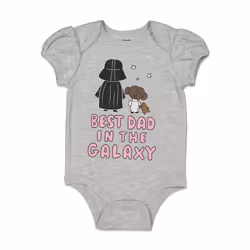STAR WARS Newborn Baby Girls Short Sleeve Baby Bodysuit Gray 0-3 Months