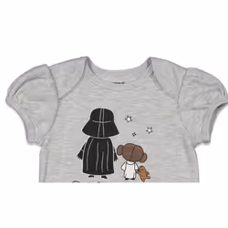 STAR WARS Newborn Baby Girls Short Sleeve Baby Bodysuit Gray 0-3 Months