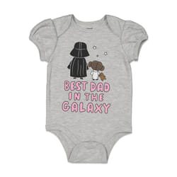 STAR WARS Newborn Baby Girls Short Sleeve Baby Bodysuit Gray 6-9 Months