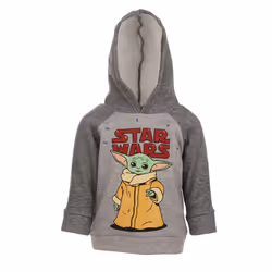 STAR WARS The Mandalorian Grogu Little Boys Fleece Pullover Hoodie Gray 7-8