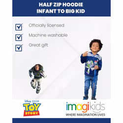 Disney Pixar Toy Story Buzz Lightyear Toddler Boys Half Zip Hoodie 3T