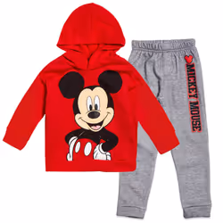 Disney Mickey Mouse Toddler Boys Fleece Pullover Hoodie and Pants Outf