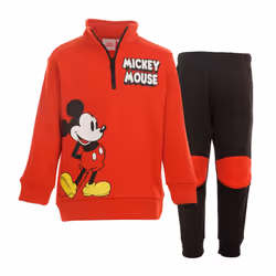 Disney Mickey Mouse Little Boys Half-Zip Sweatshirt & Pants Red 7-8
