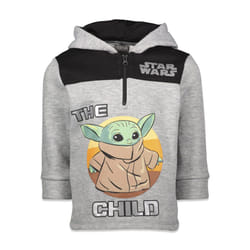STAR WARS The Child Infant Baby Boys Fleece Half Zip Pullover Hoodie Gray 18 Months