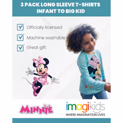 Disney Minnie Mouse Daisy Duck Big Girls 3 Pack T-Shirts Pink/Yellow/B
