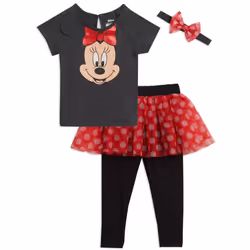 Disney Minnie Mouse Little Girls T-Shirt Leggings and Headband 3 Piece