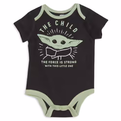 STAR WARS The Child Infant Baby Boys Fleece Hoodie Short Sleeve Bodysuit and Pants 3 Piece Baby Outfit Set Grey/Green 12 Months