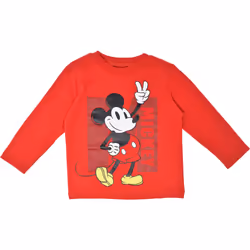 Disney Mickey Mouse Toddler Boys 3 Pack Long Sleeve TShirts RedBlueGrey 3T