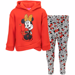 Disney Minnie Mouse Toddler Girls Fleece Hoodie and Leggings Outfit Se