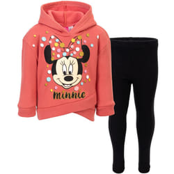 Disney Minnie Mouse Toddler Girls Fleece Hoodie & Leggings Faded Rose