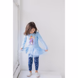 Disney Frozen Elsa Anna Little Girls Long Sleeve Graphic T-Shirt & Leg