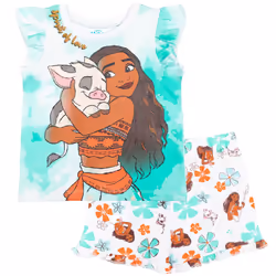 Disney Moana Toddler Girls T-Shirt and French Terry Shorts Outfit Set
