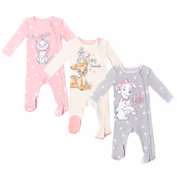 Disney Classics Aristocats 101 Dalmatians Bambi Baby Girls 3 Pack Foot