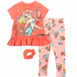 Disney Princess Ariel Toddler Girls Graphic T-Shirt Leggings and Scrun
