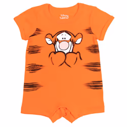 Disney Winnie the Pooh Tigger Newborn Baby Boys Romper and Bucket Sun Hat Orange 3-6 Months
