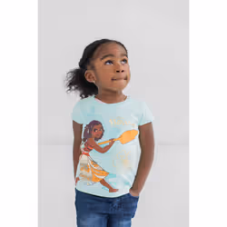 Disney Moana Toddler Girls 3 Pack T-Shirts Pink/White/Blue 2T