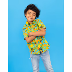 Nickelodeon Spongebob Squarepants Big Boys Hawaiian Button Down Shirt