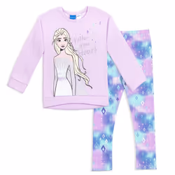 Disney Frozen Elsa Little Girls Pullover French Terry Sweatshirt & Leg